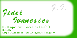 fidel ivancsics business card
